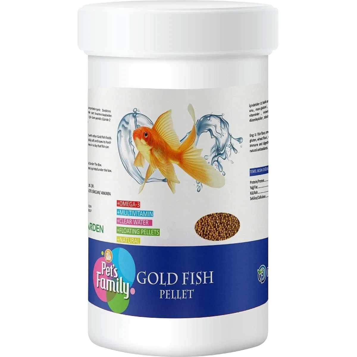 Pets Family Gold Fish Pellet Japon Balığı Yemi 100ml/40g