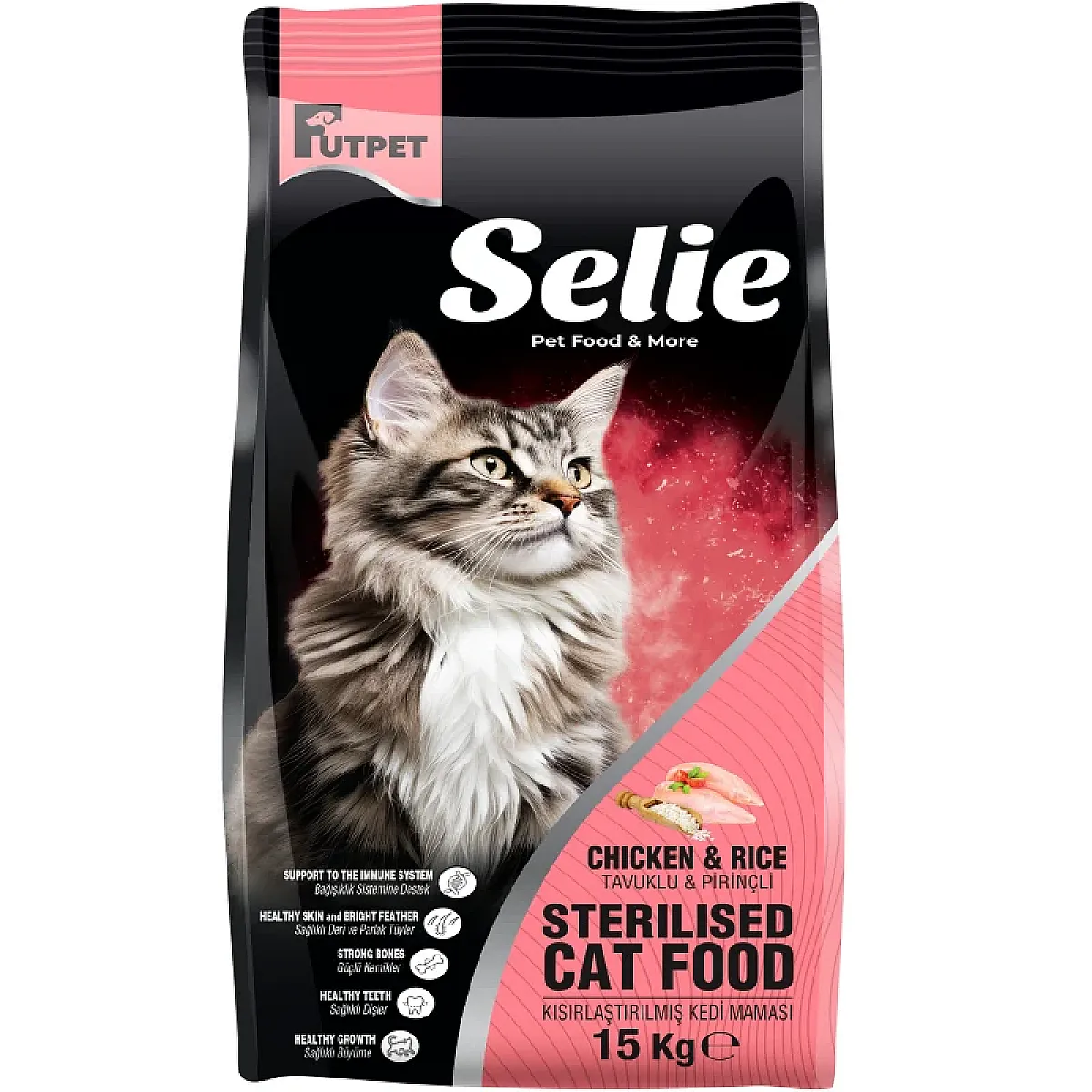 Futpet Selie Tavuklu ve Pirinçli Kısırlaştırılmış Kedi Maması 15 Kg