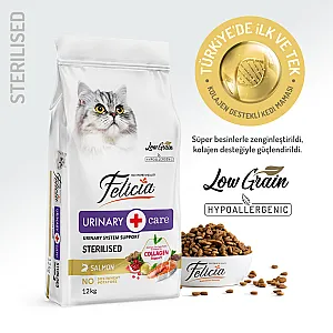 Felicia Hipoalerjenik Üriner Sağlığı için Somonlu Düşük Tahıllı Kısırlaştırılmış Kedi Maması 12kg - 2