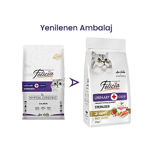 Felicia Hipoalerjenik Üriner Sağlığı İçin Somonlu Düşük Tahıllı Kısırlaştırılmış Kedi Maması 2 kg - 1