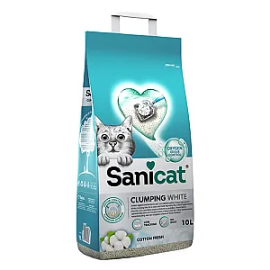 Sanicat Clumping White Koton Ferahlığı Kedi Kumu 10L