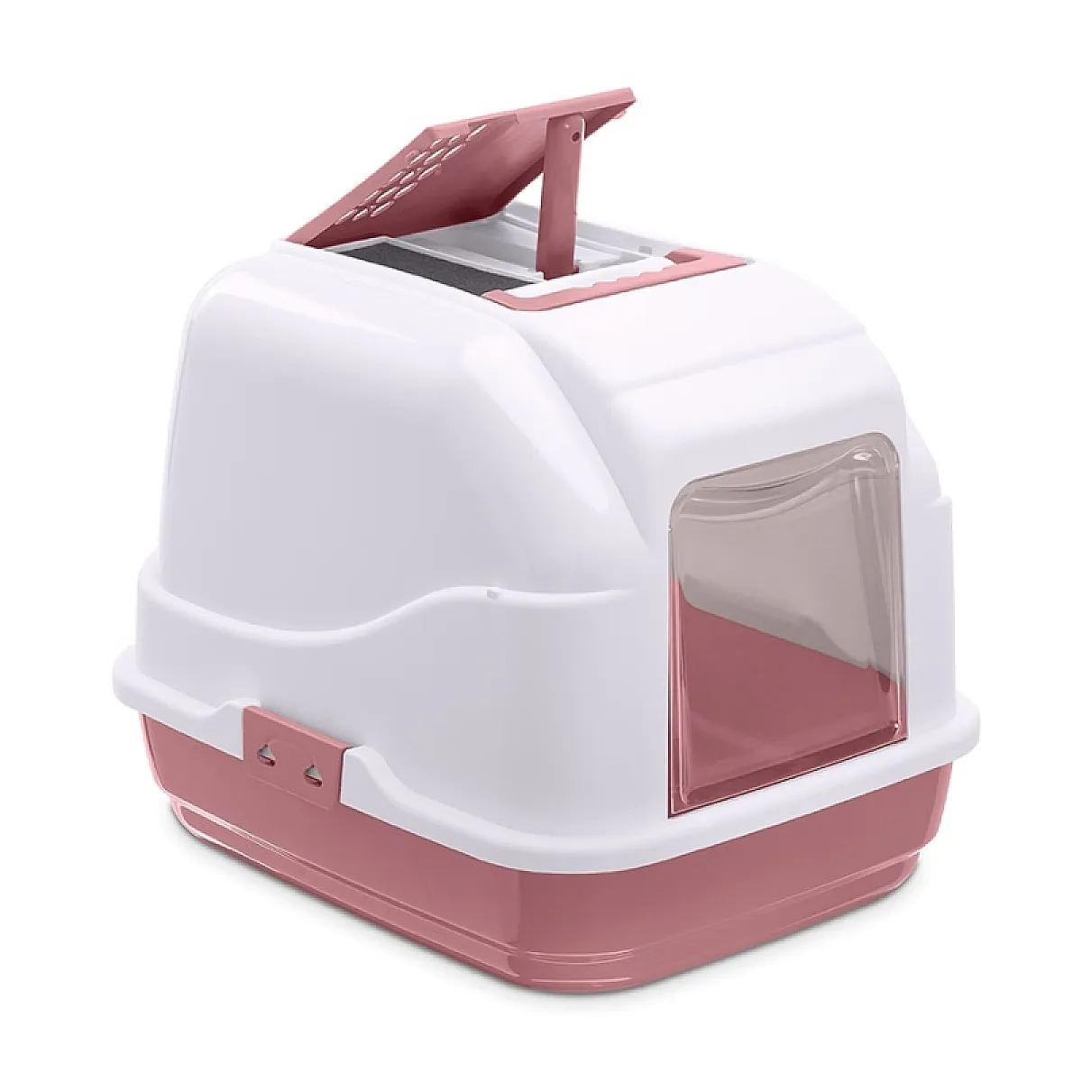 Imac Easy Cat Kapalı Kedi Tuvaleti Pembe/Beyaz 50x40x40cm