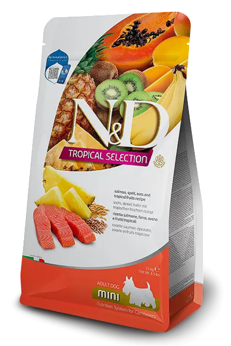 N&D Tropical Selection Somonlu ve Tropikal Meyveli Mini Irk Yetişkin Köpek Maması 5 kg