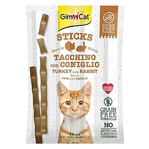 GimCat Sticks Hindi ve Tavşan Etli Kedi Ödül Çubuğu 20 g (4'lü)