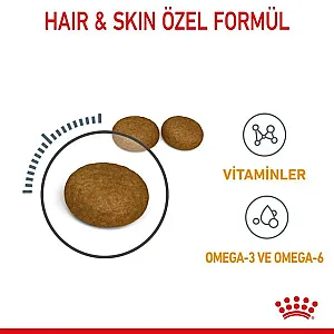 Royal Canin Hair & Skin Care deri ve tüy sağlığı yetişkin kedi maması 10 kg paketi - 5