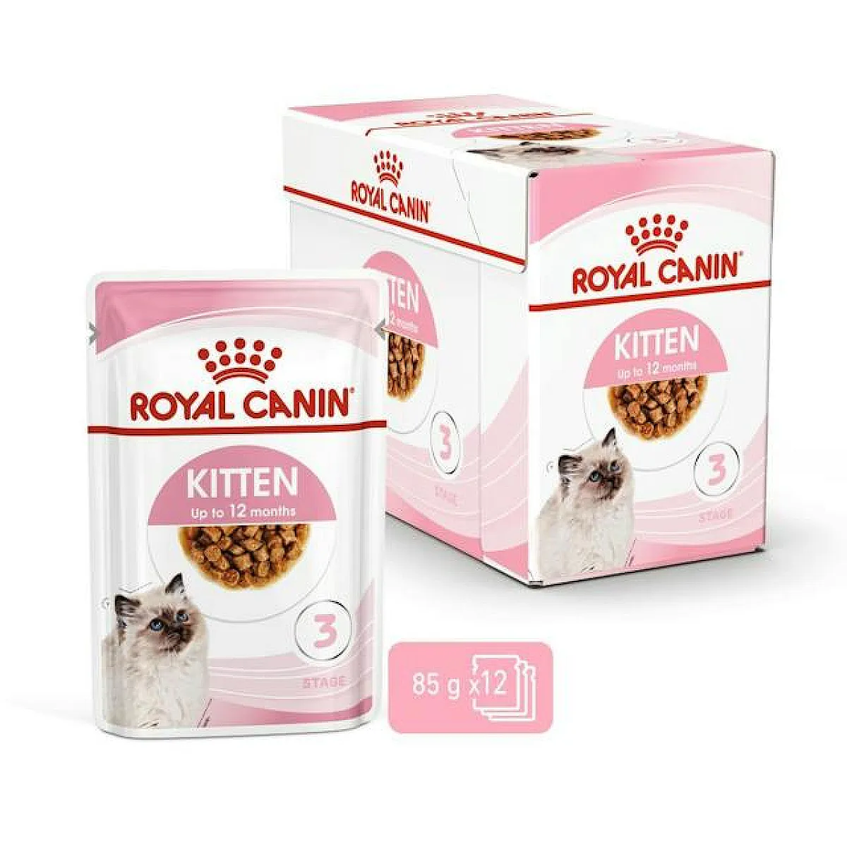 Royal Canin Kitten Gravy sos içinde taneler yavru kedi yaş maması 12 x 85 g kutusu