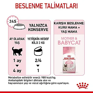 Royal Canin Mother & Babycat Ultra Soft Mousse anne ve yavru kedi yaş maması 195 g kutusu - 6