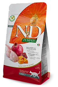N&D Pumpkin Bıldırcın Etli Bal Kabaklı ve Narlı Tahılsız Yetişkin Kedi Maması - 1