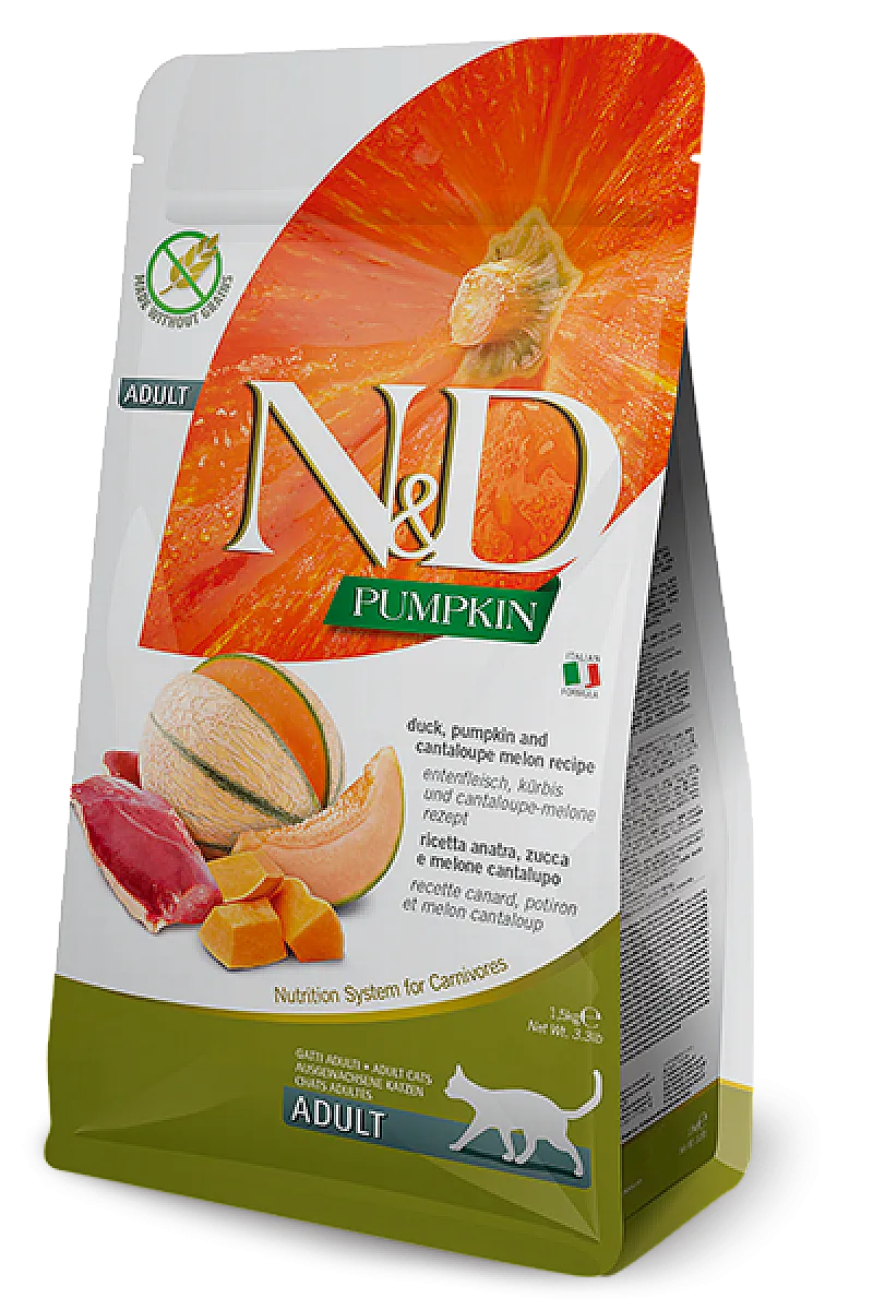 N&D Pumpkin Ördek Etli Bal Kabaklı ve Kavunlu Tahılsız Yetişkin Kedi Maması