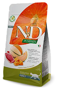 N&D Pumpkin Ördek Etli Bal Kabaklı ve Kavunlu Tahılsız Yetişkin Kedi Maması - 1