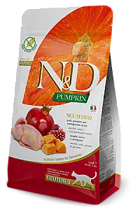 N&D Pumpkin Bıldırcın Etli Bal Kabaklı ve Narlı Tahılsız Kısırlaştırılmış Kedi Maması - 1