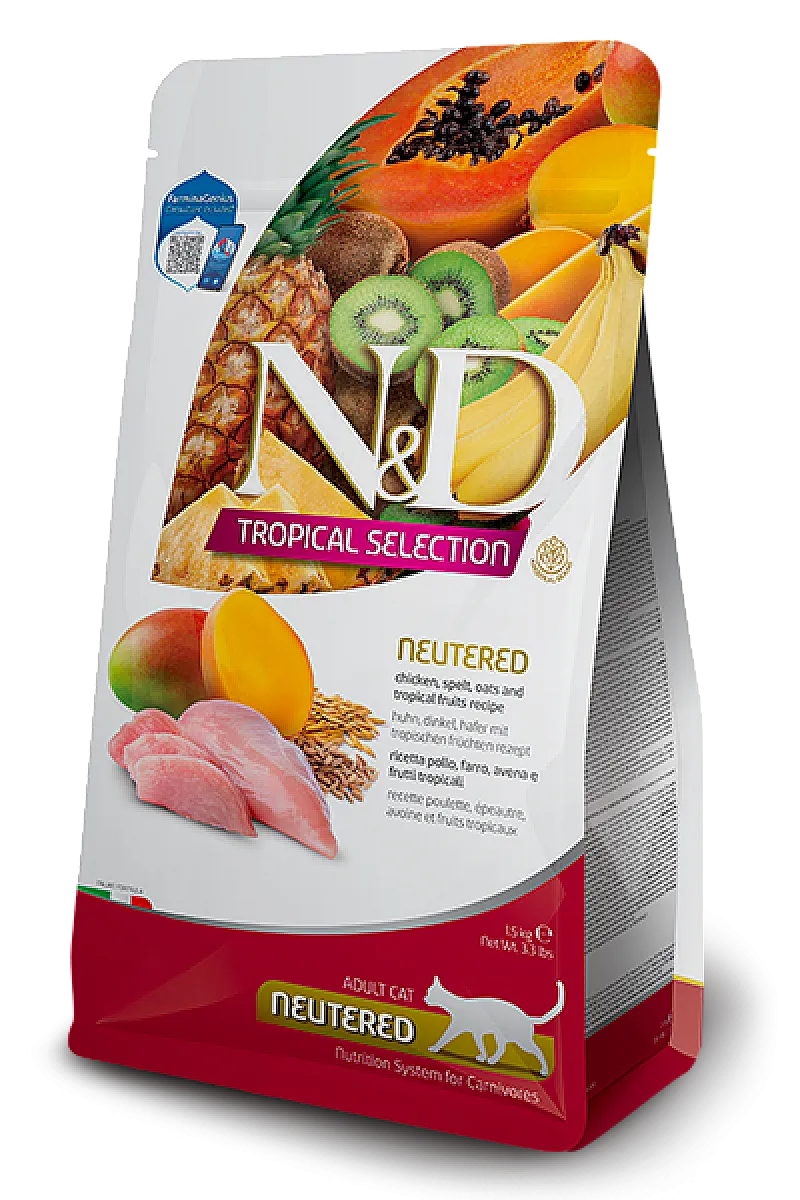 N&D Tropical Selection Tavuklu Tropikal Meyveli Ata Tahıllı Kısırlaştırılmış Kedi Maması
