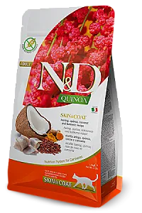 N&D Quinoa Skin & Coat Ringa Balıklı Hindistan Cevizli Tahılsız Yetişkin Kedi Maması - 1