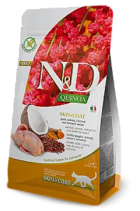 N&D Quinoa Skin & Coat Bıldırcın Etli Hindistan Cevizli Tahılsız Yetişkin Kedi Maması - 1