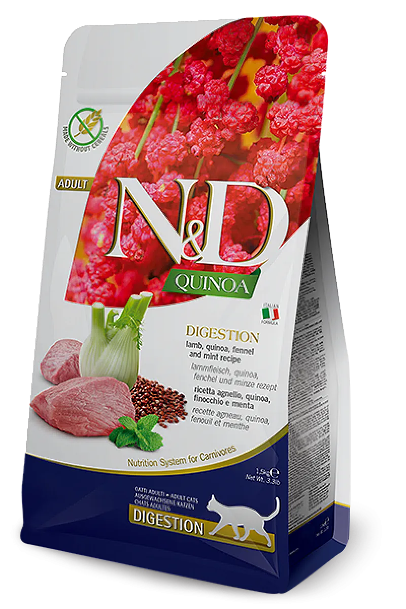 N&D Quinoa Digestion Kuzu Etli Rezeneli Tahılsız Yetişkin Kedi Maması