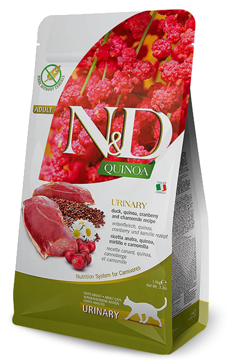 N&D Quinoa Urinary Ördek Etli Kızılcıklı Tahılsız Yetişkin Kedi Maması