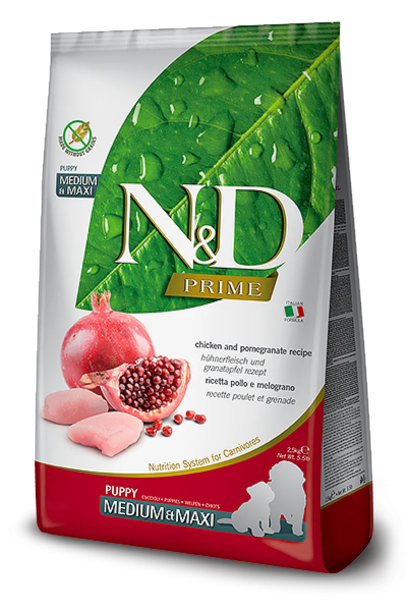 N&D Prime Tavuklu ve Narlı Tahılsız Orta ve Büyük Irk Yavru Köpek Maması