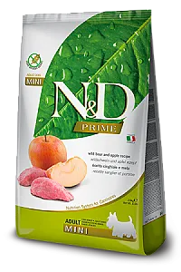 N&D Prime Yaban Domuzu Etli ve Elmalı Tahılsız Küçük Irk Yetişkin Köpek Maması - 1