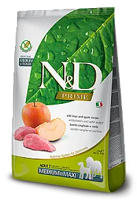N&D Prime Yaban Domuzu Etli ve Elmalı Tahılsız Orta ve Büyük Irk Yetişkin Köpek Maması - 1