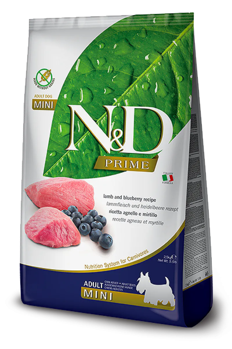 N&D Prime Kuzu Etli ve Yaban Mersinli Tahılsız Küçük Irk Yetişkin Köpek Maması