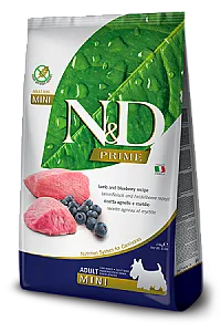 N&D Prime Kuzu Etli ve Yaban Mersinli Tahılsız Küçük Irk Yetişkin Köpek Maması - 1