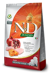 N&D Pumpkin Tavuklu Bal Kabaklı ve Narlı Tahılsız Orta ve Büyük Irk Yavru Köpek Maması - 1