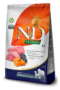 N&D Pumpkin Kuzu Etli Bal Kabaklı ve Yaban Mersinli Tahılsız Orta ve Büyük Irk Yetişkin Köpek Maması - 1