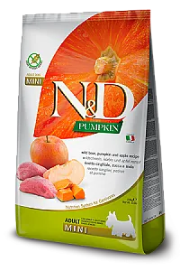 N&D Pumpkin Yaban Domuzu Etli Bal Kabaklı ve Elmalı Tahılsız Küçük Irk Yetişkin Köpek Maması - 1