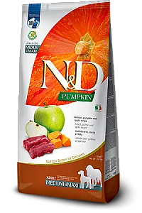 N&D Pumpkin Geyik Etli Bal Kabaklı ve Elmalı Tahılsız Orta ve Büyük Irk Yetişkin Köpek Maması 12 kg - 1