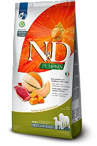 N&D Pumpkin Ördek Etli Bal Kabaklı ve Kavunlu Tahılsız Orta ve Büyük Irk Yetişkin Köpek Maması 12 kg - 1