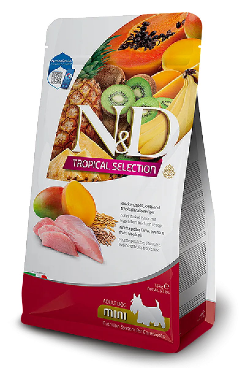 N&D Tropical Selection Tavuklu Tropikal Meyveli Ata Tahıllı Küçük Irk Yetişkin Köpek Maması