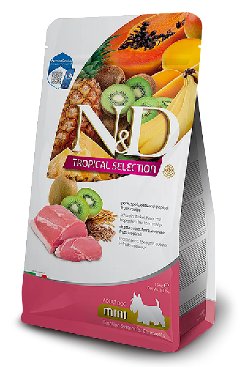 N&D Tropical Selection Domuz Etli Tropikal Meyveli Ata Tahıllı Küçük Irk Yetişkin Köpek Maması