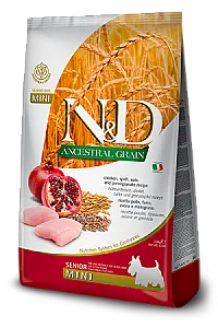 N&D Ancestral Grain Senior Tavuklu Narlı Kılçıksız Buğdaylı Yulaflı Küçük Irk Yaşlı Köpek Maması 2,5 kg - 1