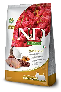 N&D Quinoa Skin & Coat Bıldırcın Etli ve Hindistan Cevizli Mini Tahılsız Yetişkin Köpek Maması