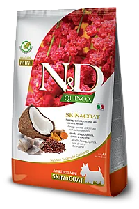 N&D Quinoa Skin & Coat Ringa Balıklı ve Hindistan Cevizli Mini Tahılsız Yetişkin Köpek Maması