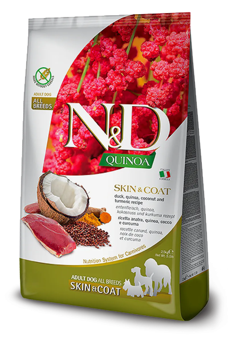 N&D Quinoa Skin & Coat Ördek Etli ve Hindistan Cevizli Tüm Irklar Tahılsız Yetişkin Köpek Maması