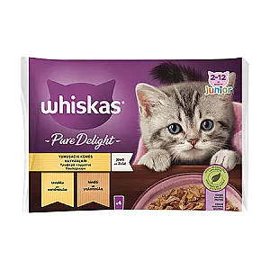 Whiskas Pure Delight Kümes Hayvanlı Yavru Kedi Yaş Maması 4 x 85 g - 1
