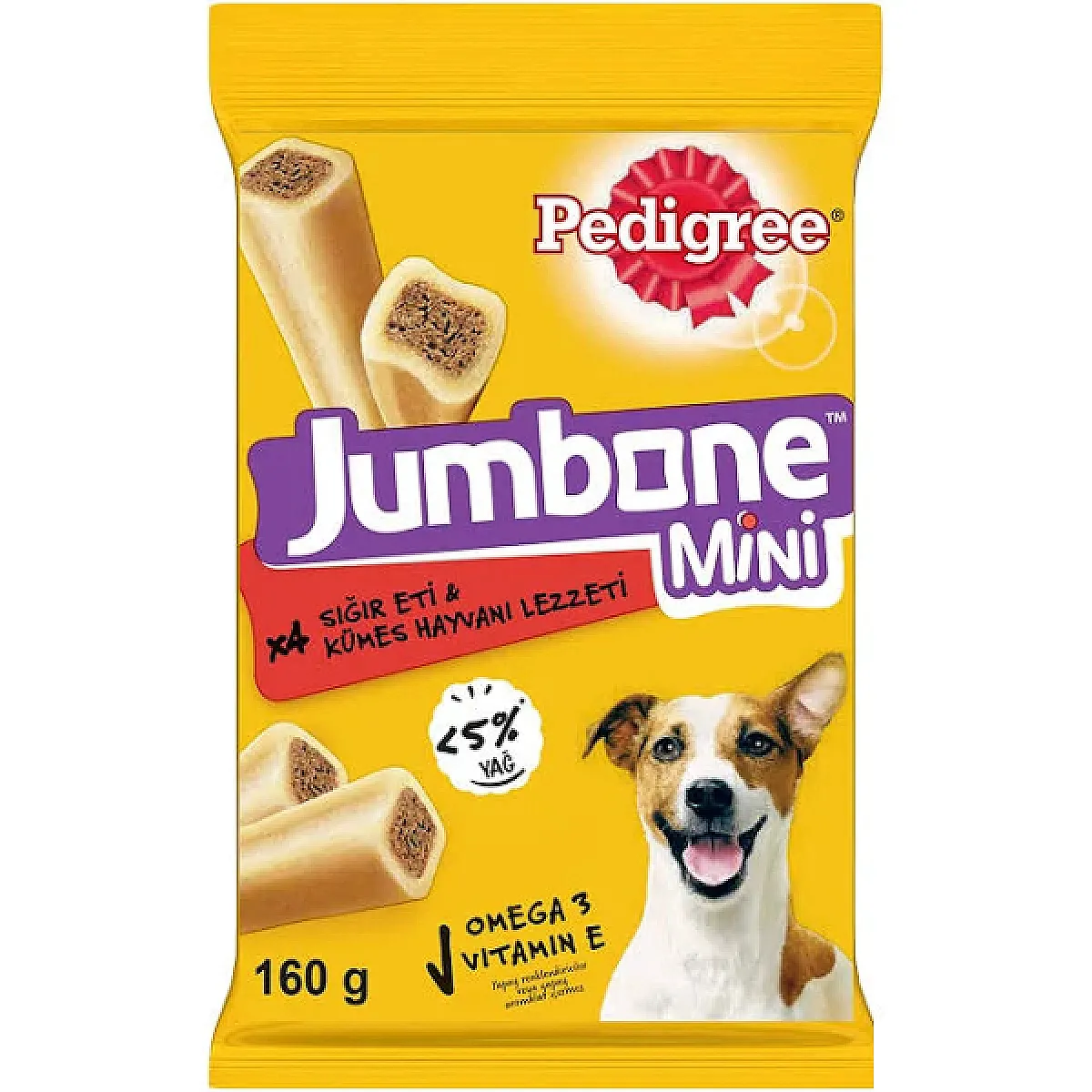 Pedigree Jumbone Mini Sığır Etli ve Kümes Hayvanlı Köpek Ödül Kemiği 160 g