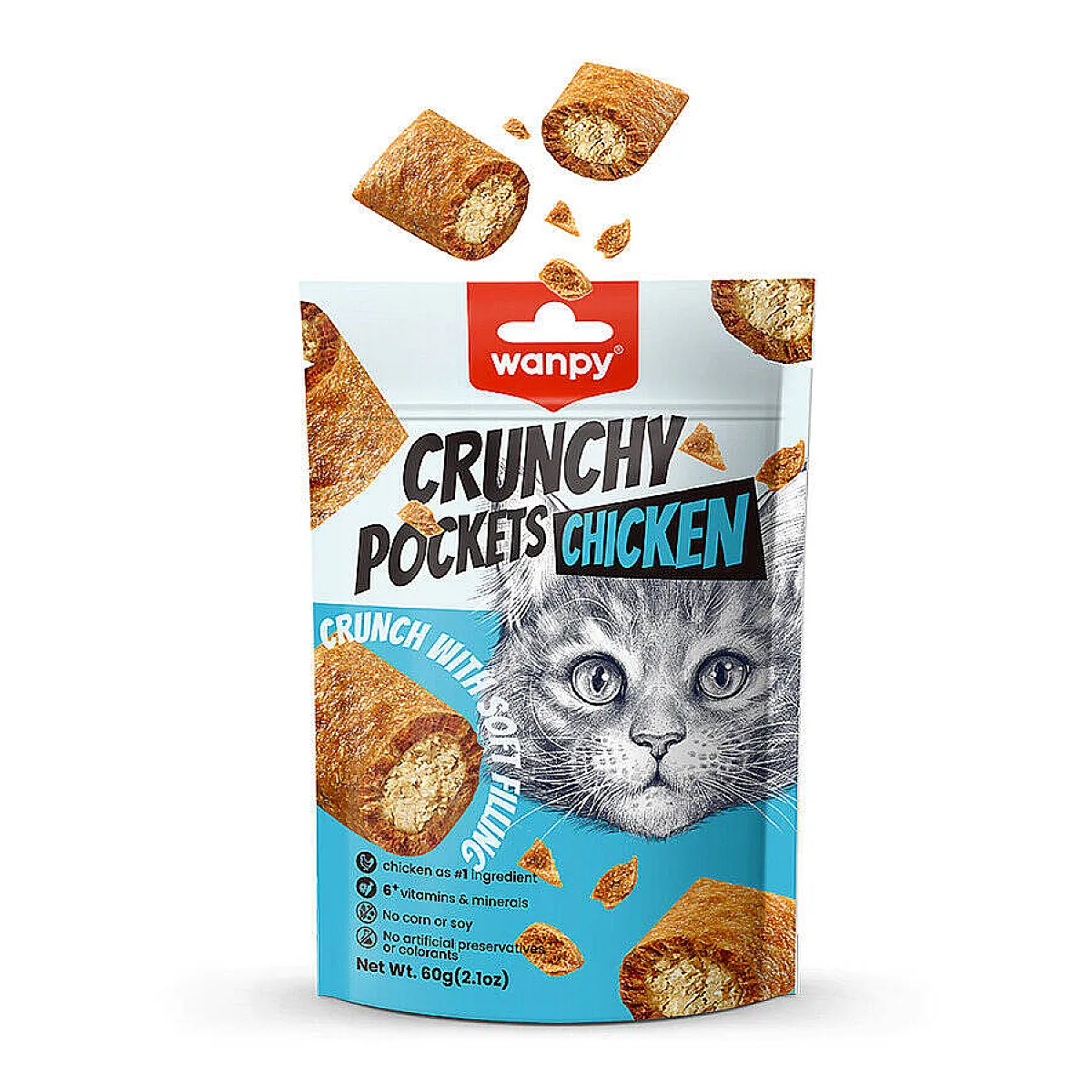 Wanpy Crunch Tavuklu Kedi Ödül Maması 60 g