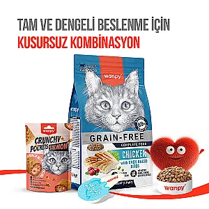 Wanpy Crunch Somon ve Havyarlı Kedi Ödül Maması 60 g - 6