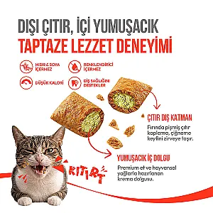 Wanpy Crunch Kedi Otlu ve Tavuklu Kedi Ödül Maması 60 g - 2
