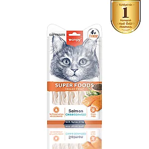 Wanpy Superfood Somonlu, Chia ve Deniz Yosunlu Krema Kedi Ödülü 5x14 g - 1