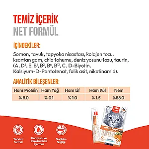 Wanpy Superfood Somonlu, Chia ve Deniz Yosunlu Krema Kedi Ödülü 5x14 g - 5