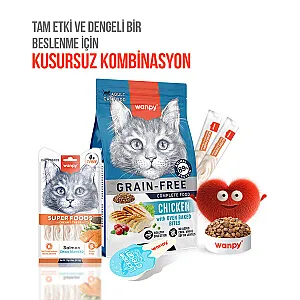 Wanpy Superfood Somonlu, Chia ve Deniz Yosunlu Krema Kedi Ödülü 5x14 g - 6