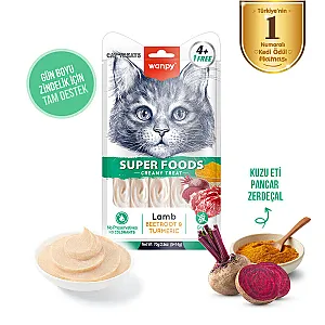Wanpy Superfood Kuzulu, Pancarlı ve Zerdeçallı Krema Kedi Ödülü 5x14 g - 2