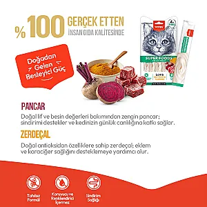 Wanpy Superfood Kuzulu, Pancarlı ve Zerdeçallı Krema Kedi Ödülü 5x14 g - 4
