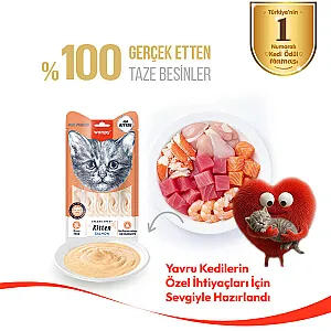 Wanpy Somonlu Yavru Kedi Krema Ödülü 5x14 g - 2