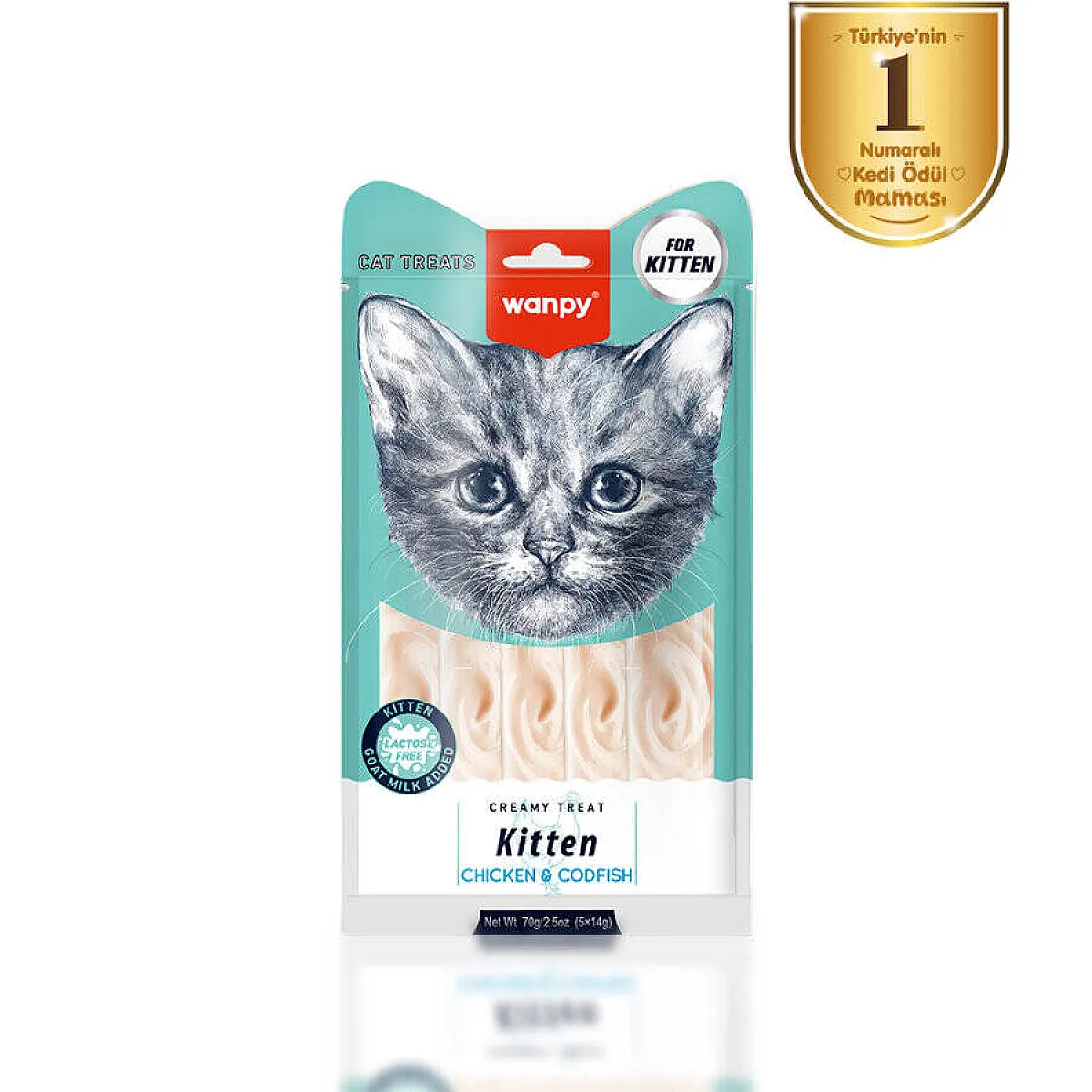 Wanpy Tavuk ve Morina Balıklı Yavru Kedi Krema Ödülü 5x14 g