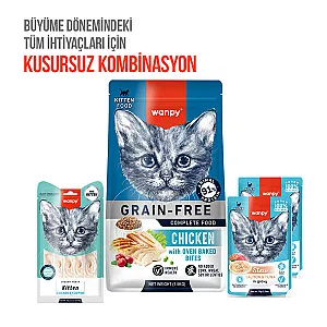 Wanpy Tavuk ve Morina Balıklı Yavru Kedi Krema Ödülü 5x14 g - 6