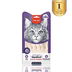 Wanpy Ton Balıklı ve Kızılcıklı Kısırlaştırılmış Kedi Krema Ödülü 5x14 g - 1